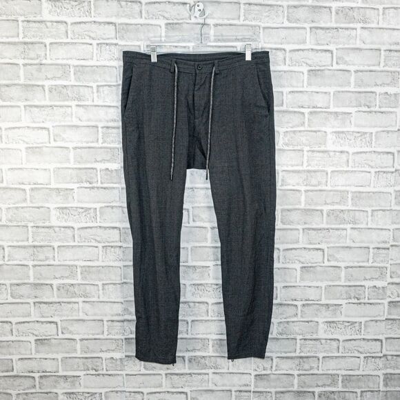 United Arrows & Sons Japan Men's Drawstring Trouser Pants in char gray sz 34w - Picture 1 of 8